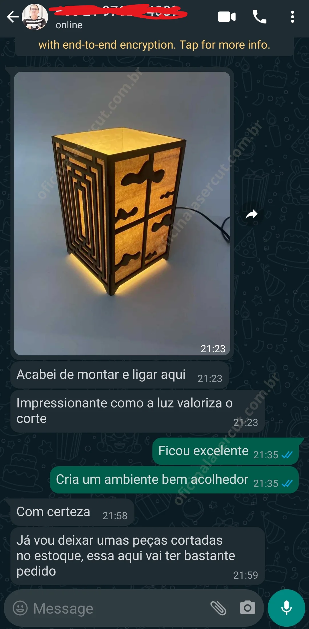Screenshot of a customer testimonial